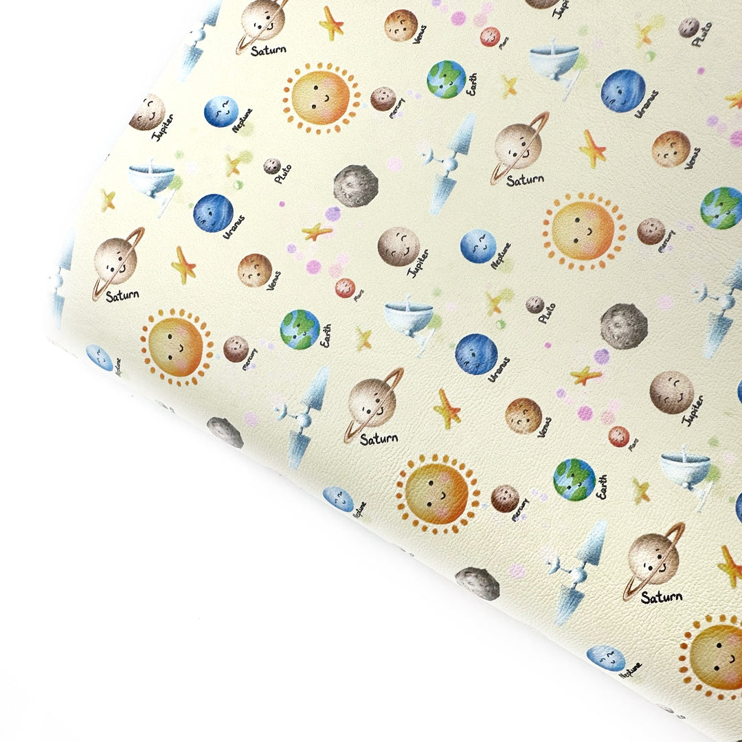 The Solar System Premium Faux Leather Fabric Sheets