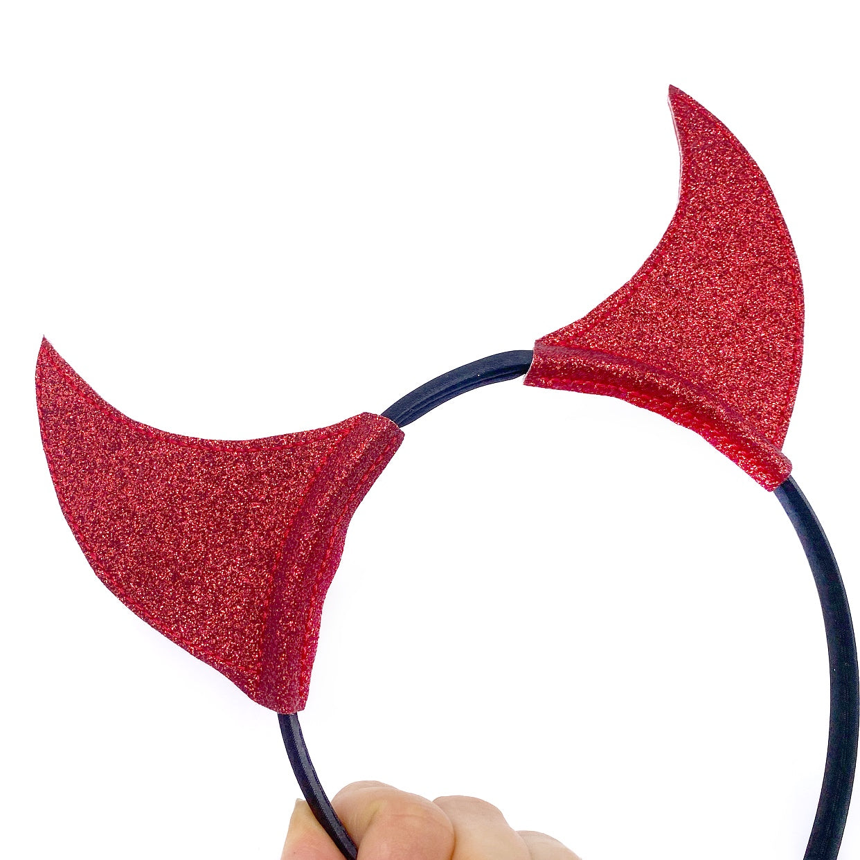 Devil Horns Glittery Headband Slider Felties