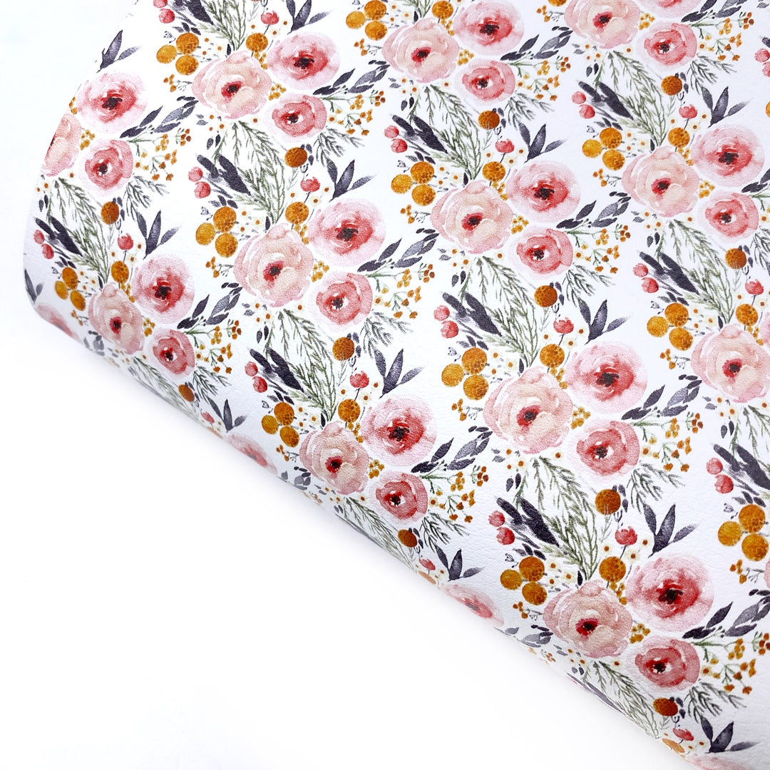 Pretty Wild Florals Premium Faux Leather Fabric Sheets