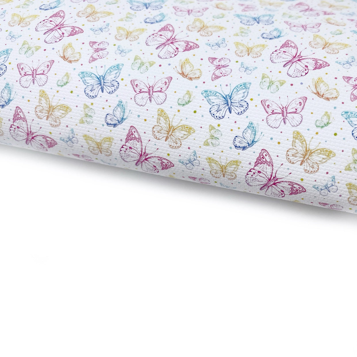 Pretty Pastel Butterflies Lux Premium Printed Bow Fabric