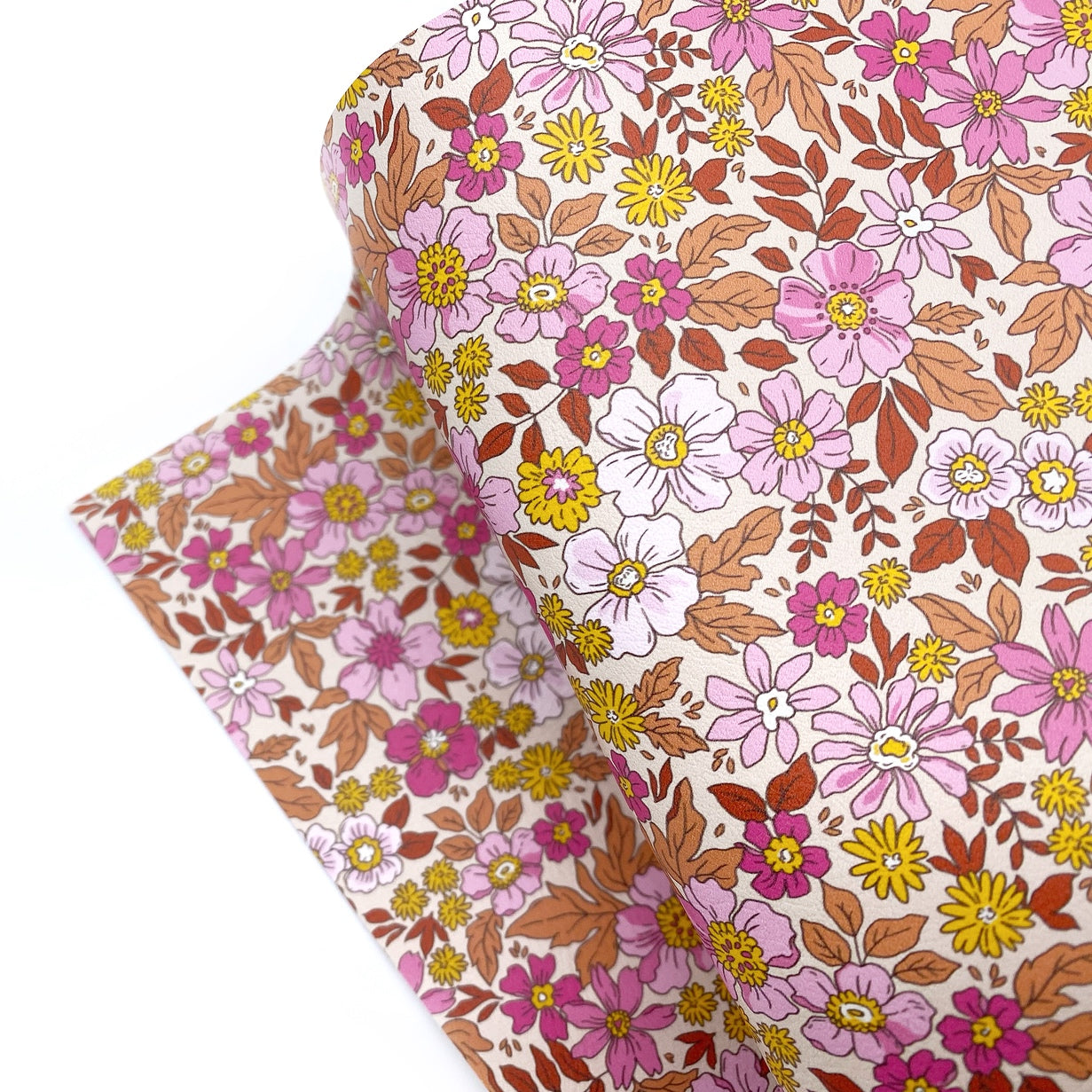 Wild Autumn Florals Premium Faux Leather Fabric Sheets