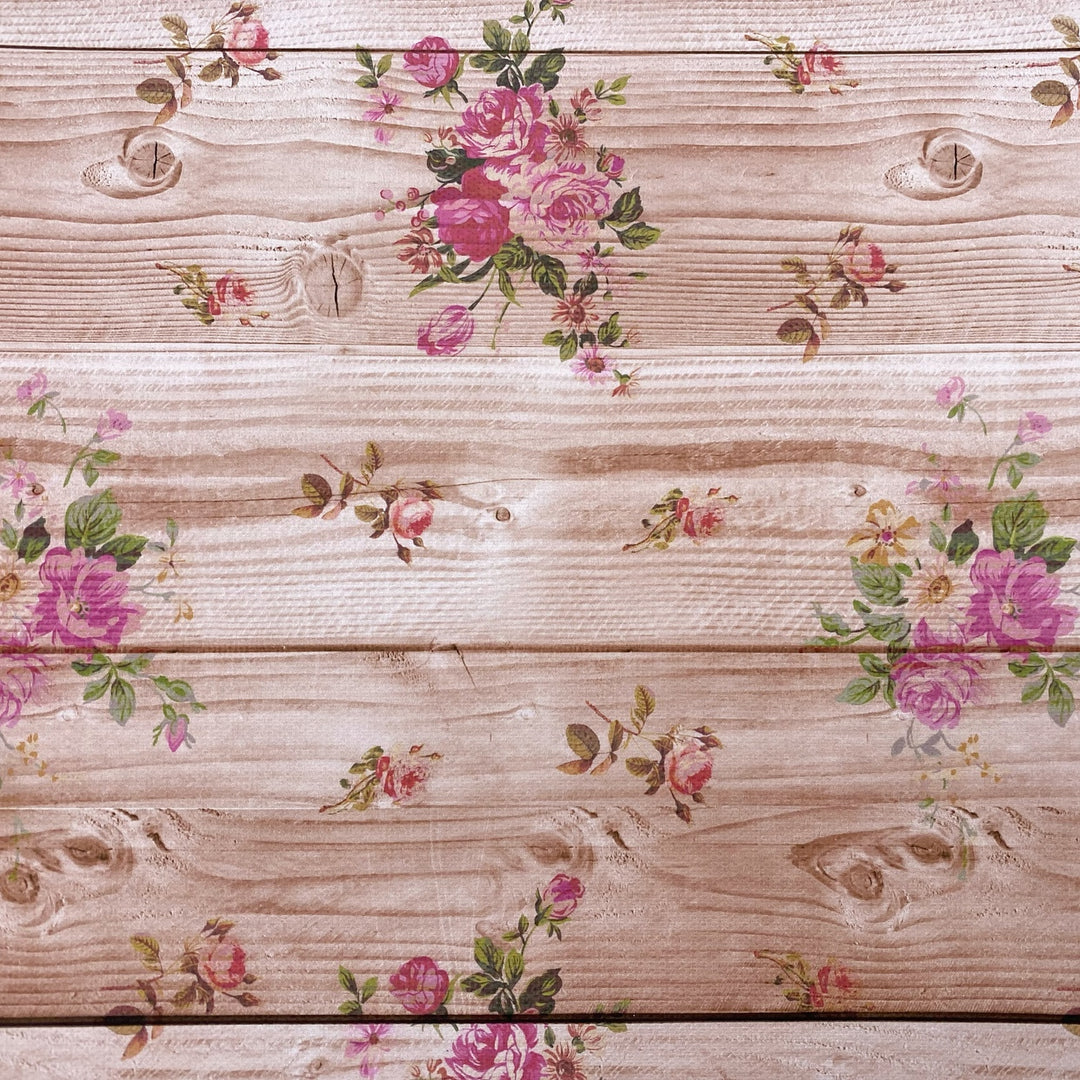 Darker Wood Floral Effect Canvas Photography Background