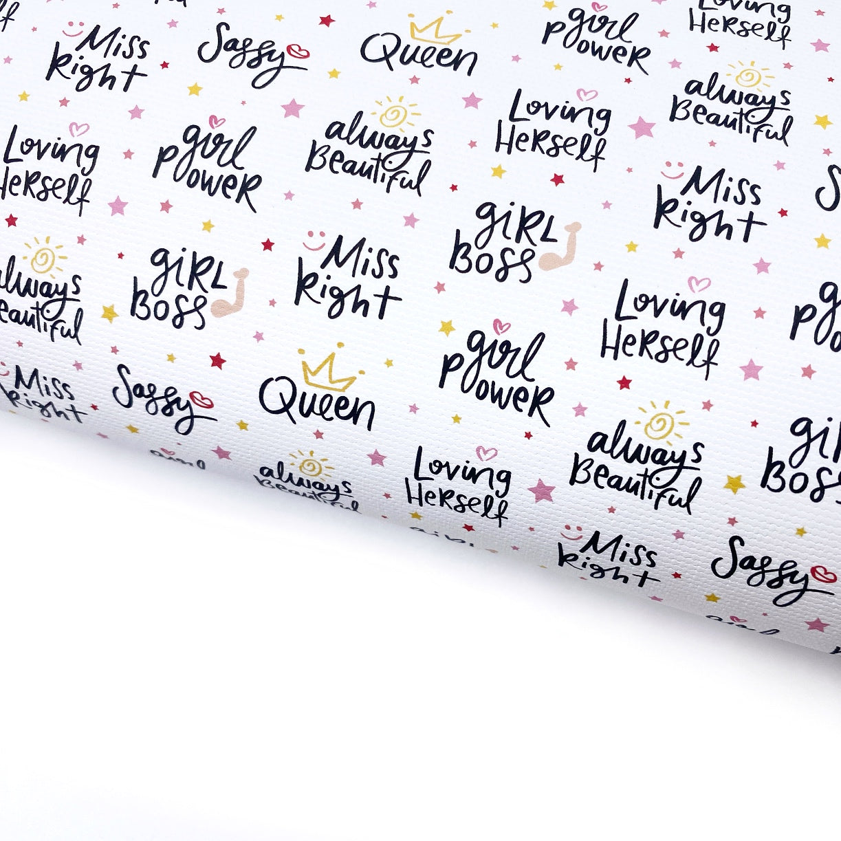 Queen Affirmations Lux Premium Canvas Bow Fabrics