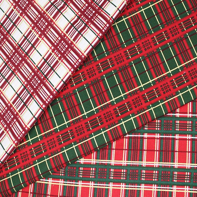 Metallic Tartan Fabric Felt