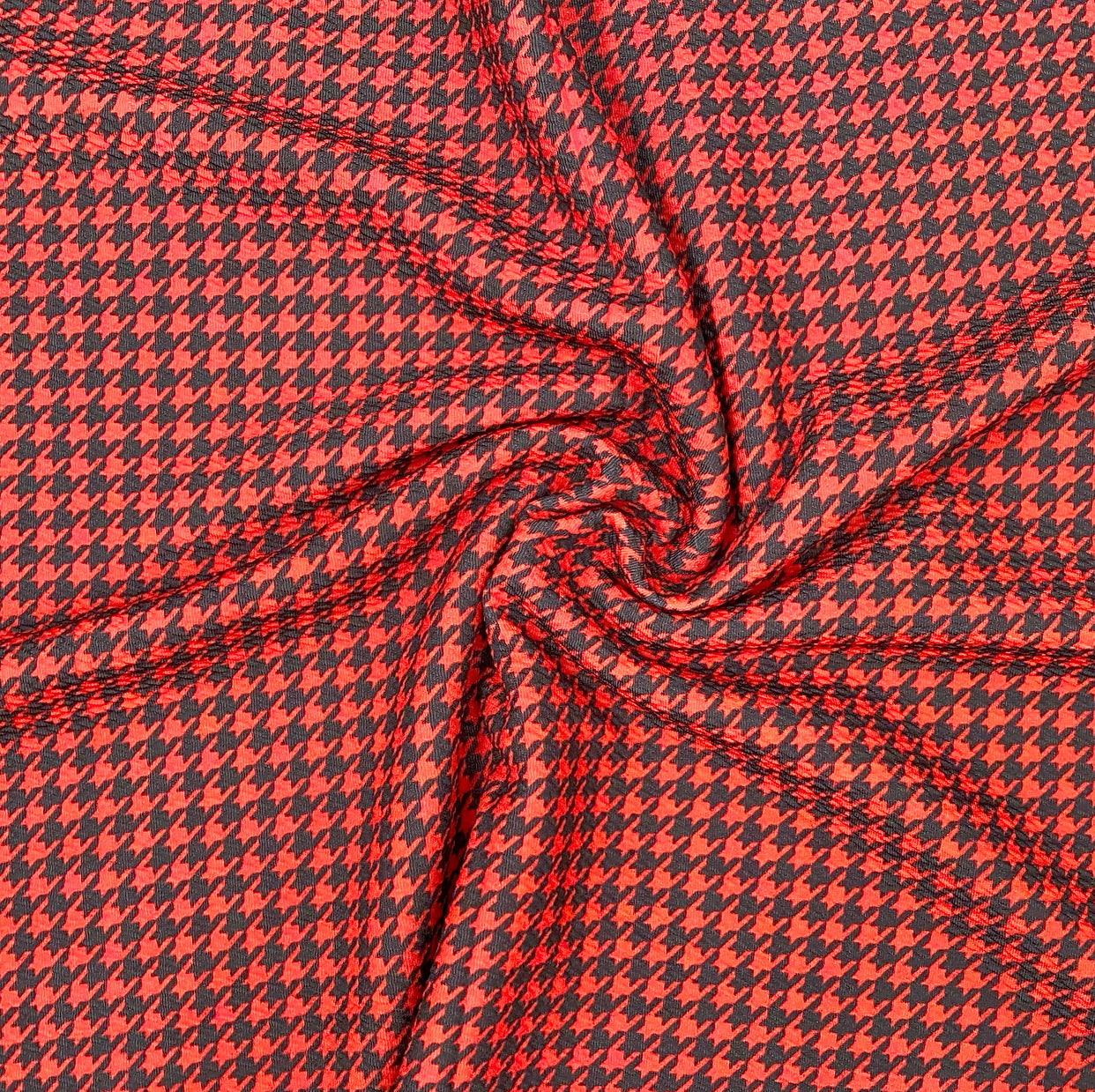 Red/Black Hounds tooth Premium Print Bullet Fabric