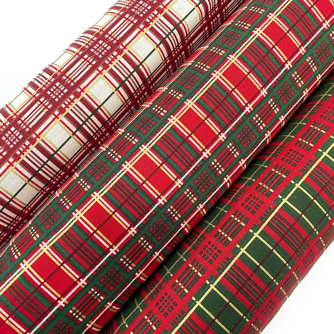 Metallic Tartan Fabric Felt