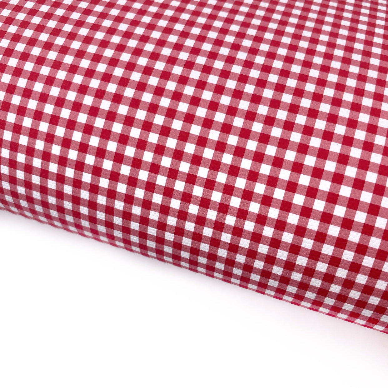 Red Gingham Lux Premium Printed Bow Fabric