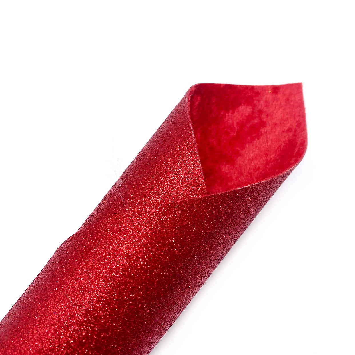 Double Sided Red Fine Core Glitter Fabric