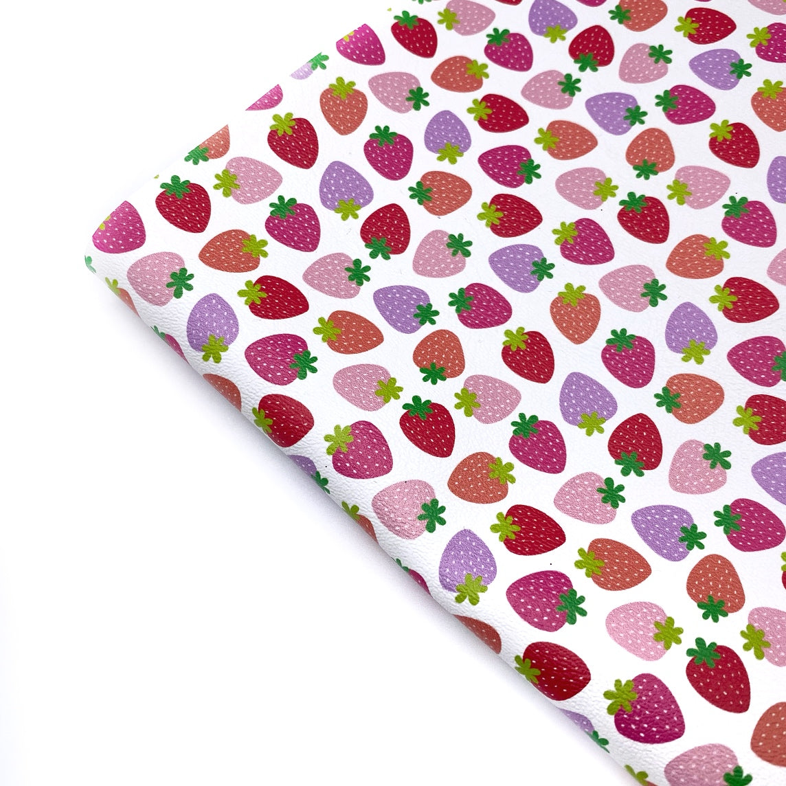 Sweetest Strawberries Premium Faux Leather Fabric Sheets