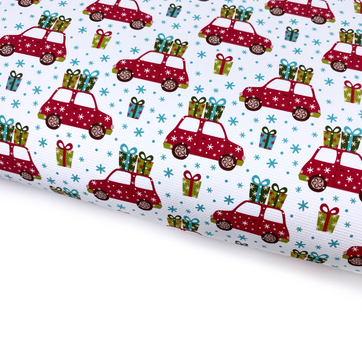 Driving Home for Christmas Lux Premium Canvas Bow Fabrics