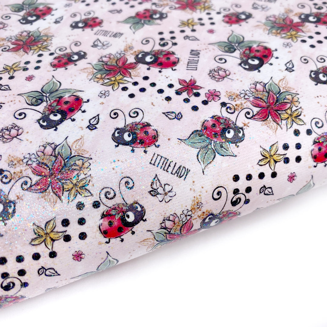 Little Lady Bug Lux Premium Canvas Bow Fabrics