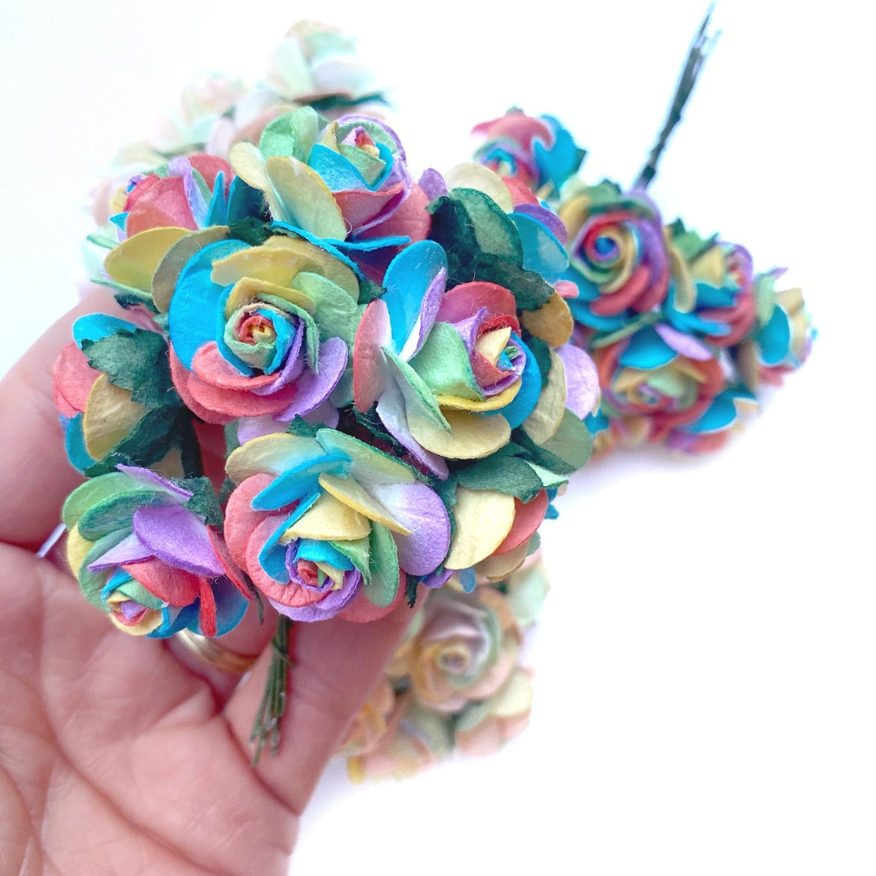 Luxe Bright Rainbow Paper Mulberry Roses