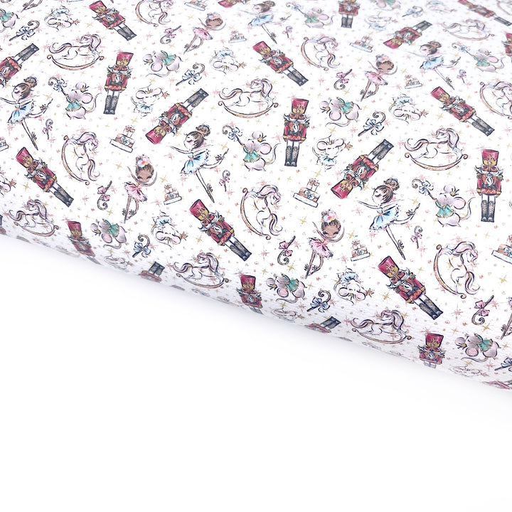 Mini Classic White Nutcracker Lux Premium Canvas Bow Fabrics