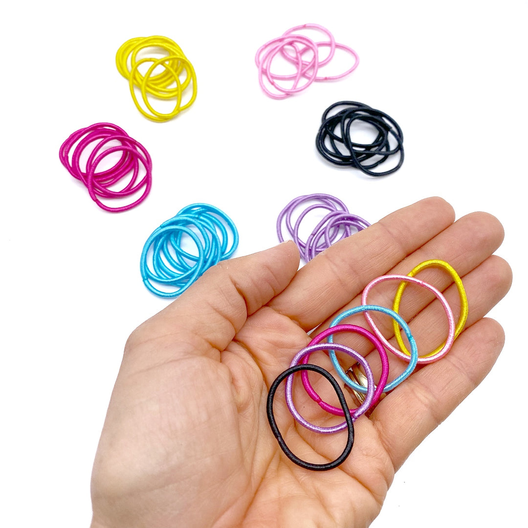 Satin Mini Elastic Hair Bobbles - Pack of 4