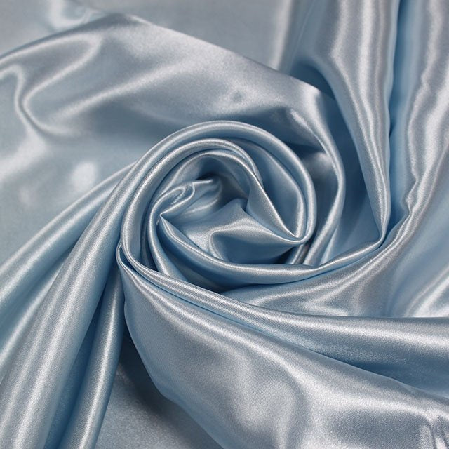Sky Blue Premium Polyester Satin Fabric