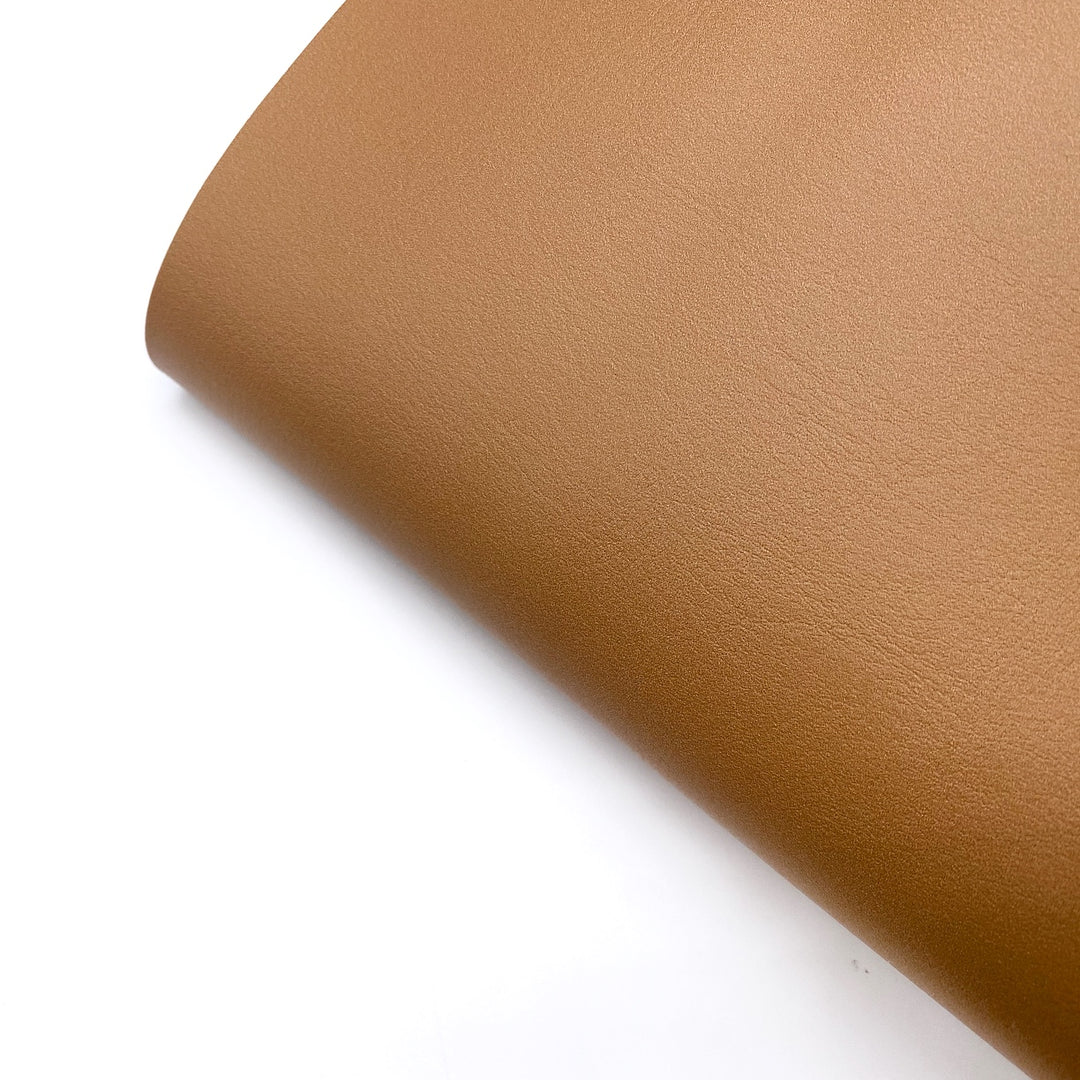 Caramel Latte Brown Premium Faux Leather Fabric Sheets