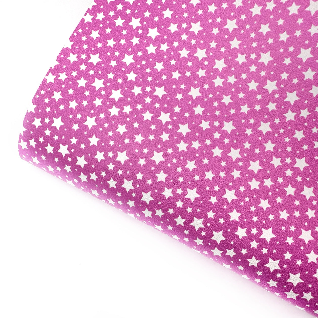 Pink Space Girl Stars Premium Faux Leather Fabric Sheets