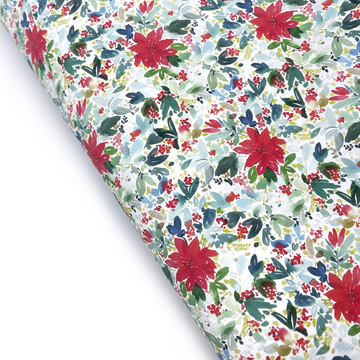 Xmas Lush Blooms Lux Premium Canvas Bow Fabrics