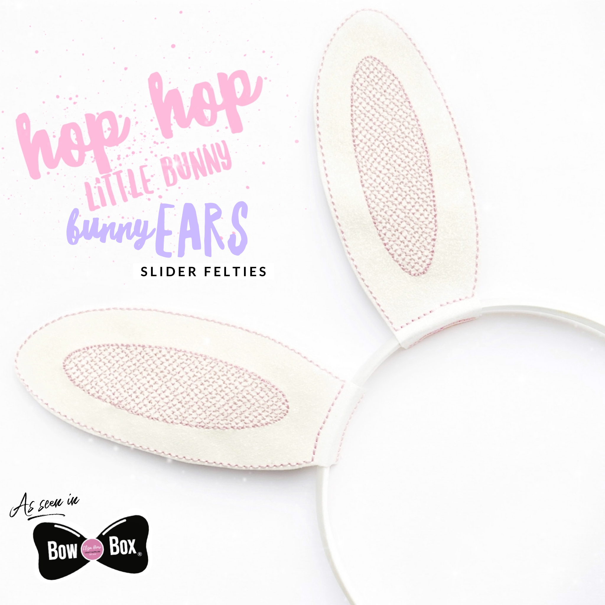 EHC Bunny Ears Glittery Headband Slider Felties