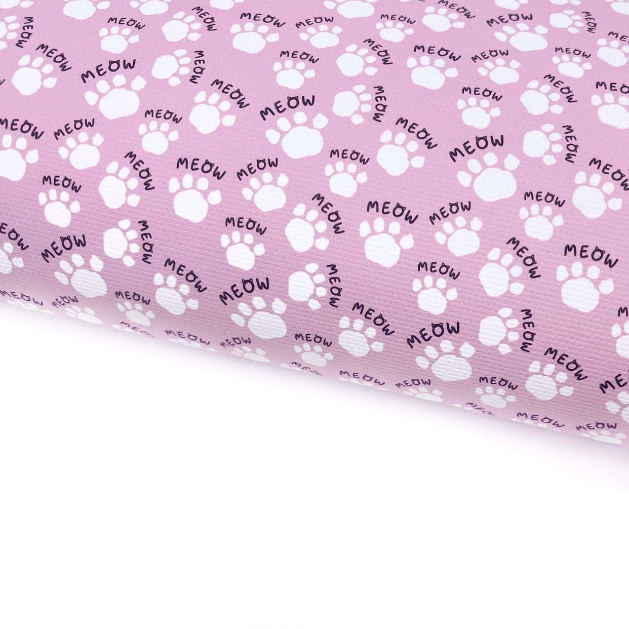 Meow Pussy Cat Paws Lux Premium Canvas Bow Fabrics