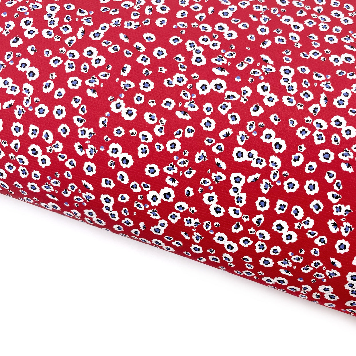 Red Ditsy Florals Lux Premium Printed Bow Fabric