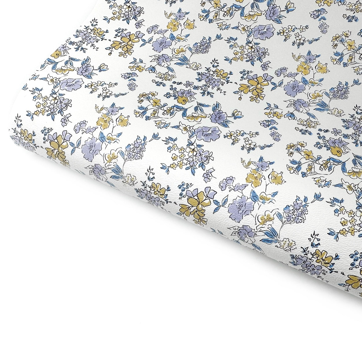 Pretty Pottery Floral Premium Faux Leather Fabric Sheets