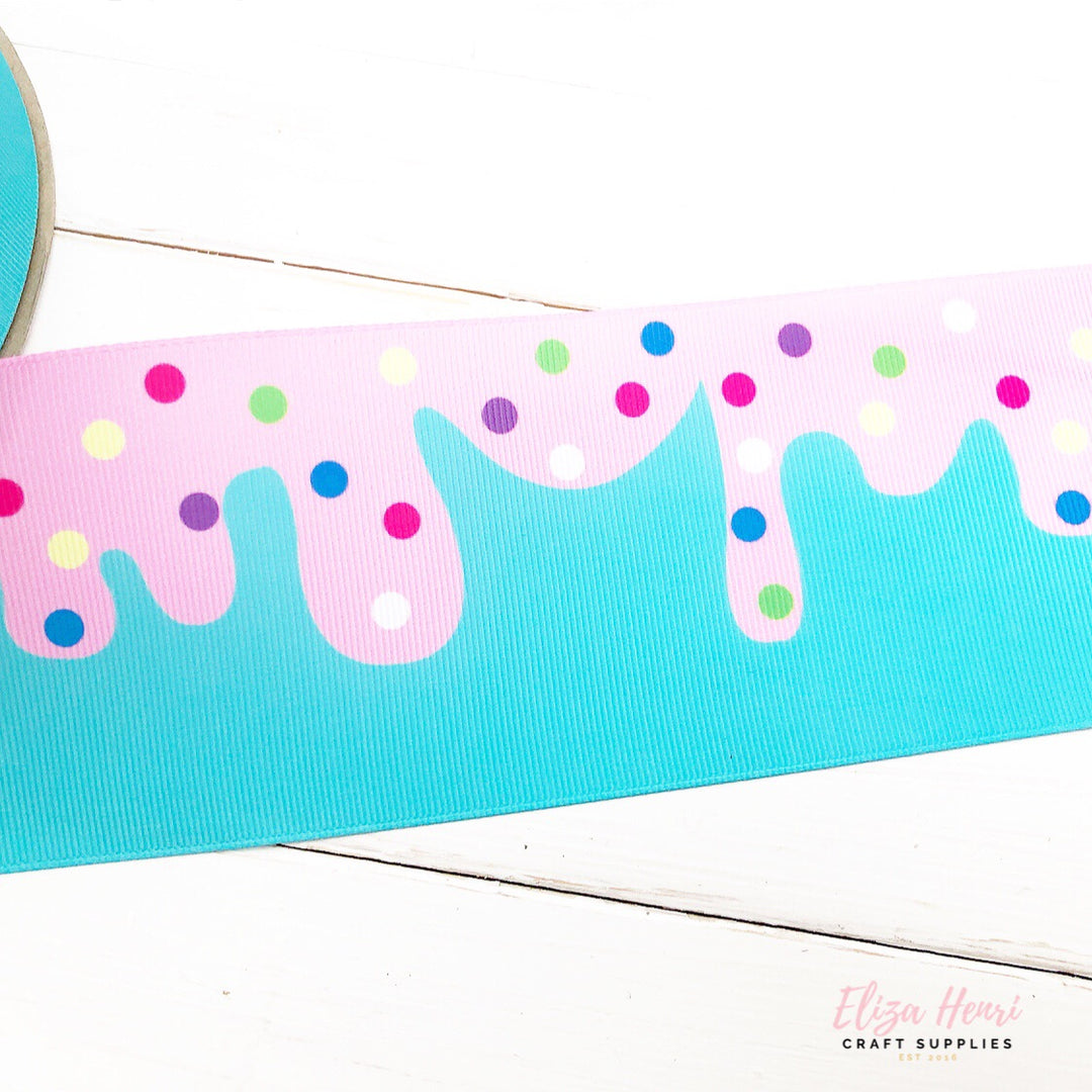 Bubblegum Ice Cream Grosgrain Ribbon 2'' or 3''