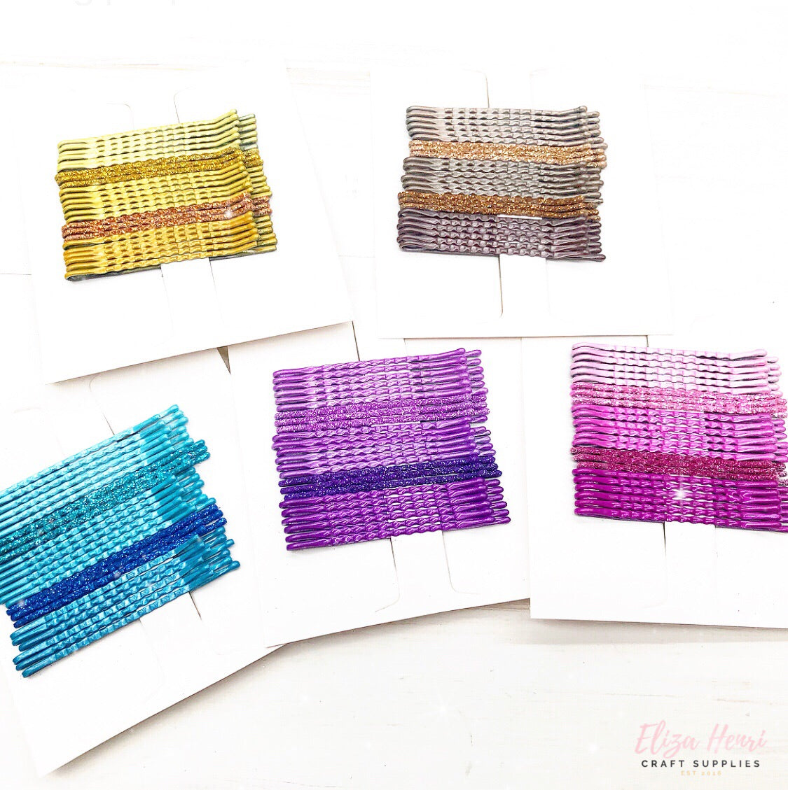 Sparkly Coloured Kirby Grips/Bobby Pins 24 pack