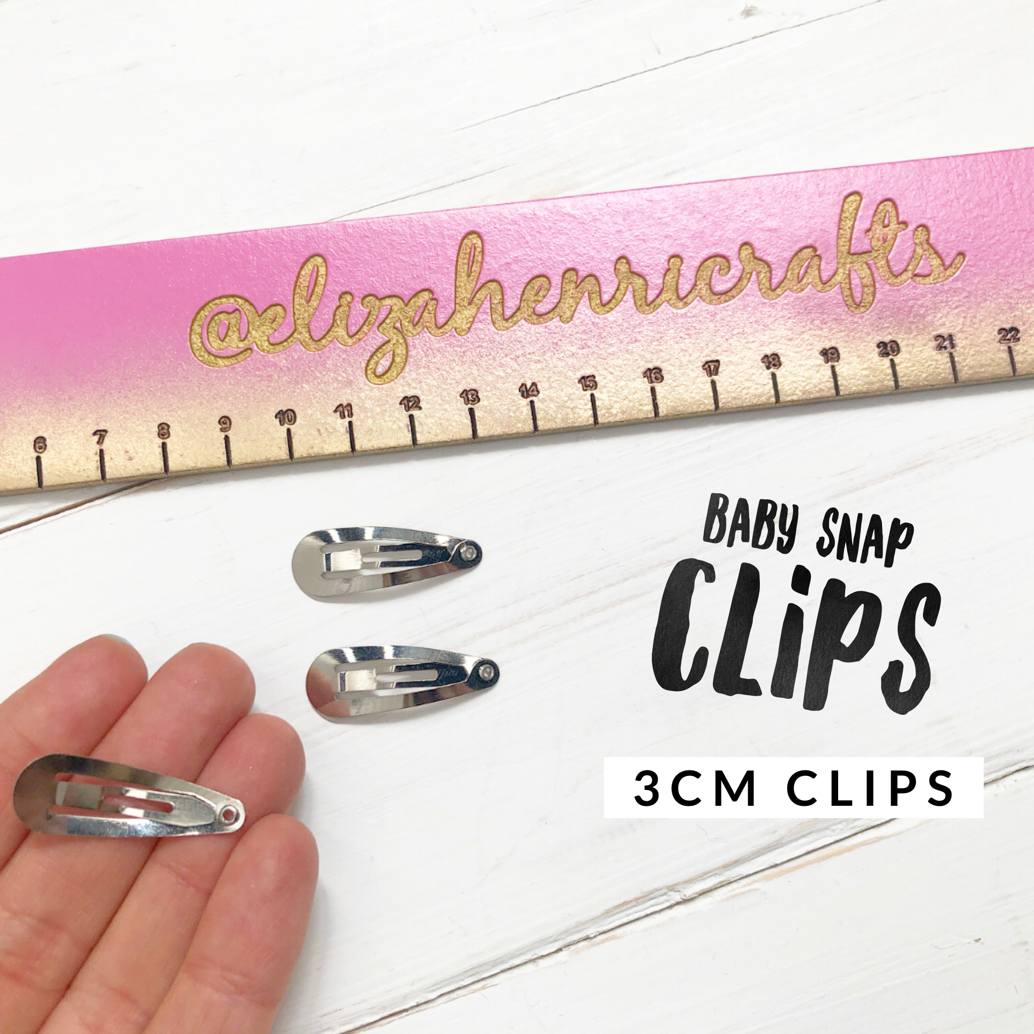 Silver Baby Snap Hair Clips 3 cm