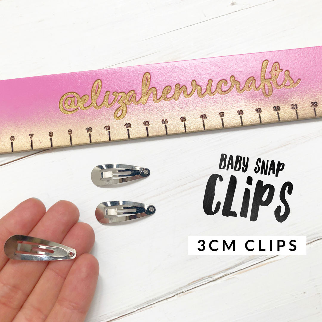 Silver Baby Snap Hair Clips 3 cm