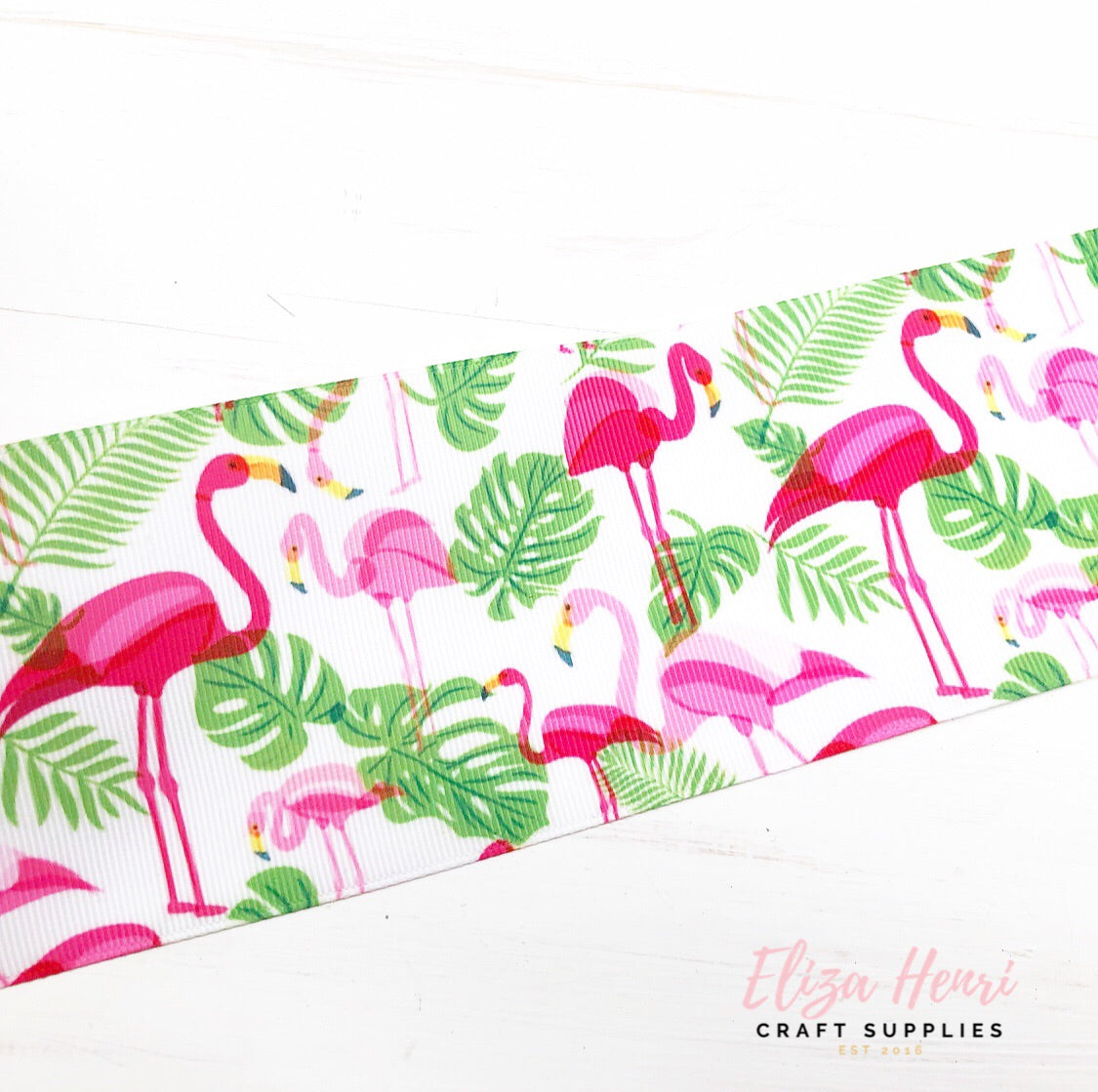 Flamingo Tropics Grosgrain Ribbon 2'' or 3''