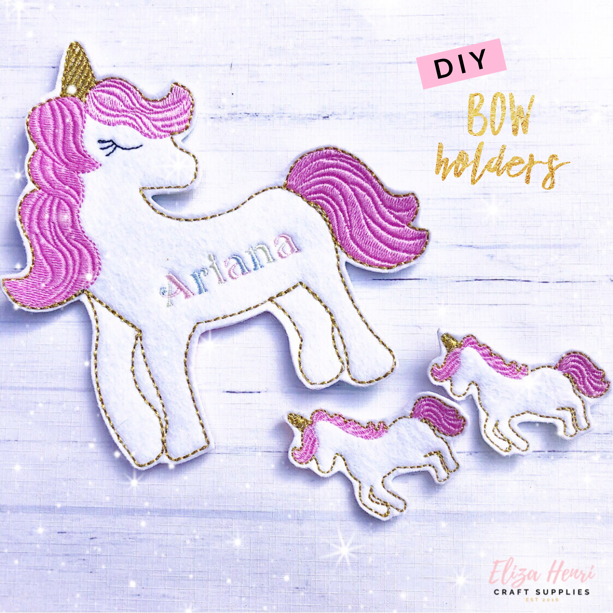 Make your own Bow Holder- DIY Unicorn Silhouette Bow Holder Felties