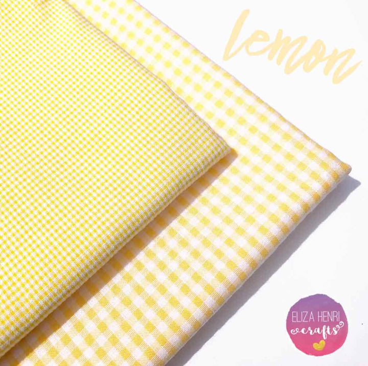 lemon gingham fabric felt