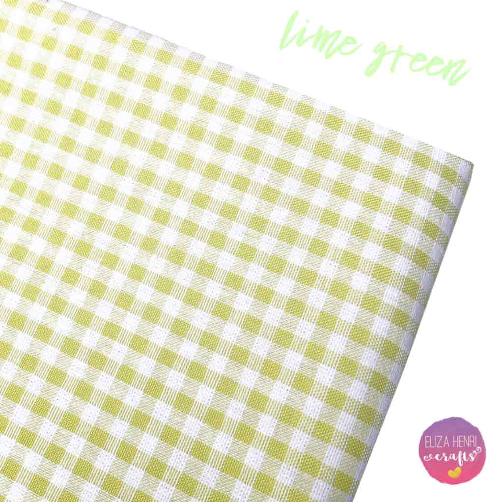 lime green gingham fabric felt