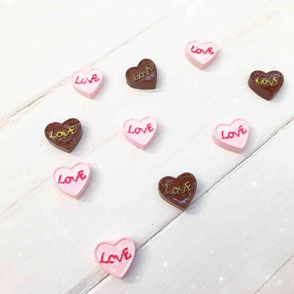 Love Heart Candy Flat back Charm Embellishments