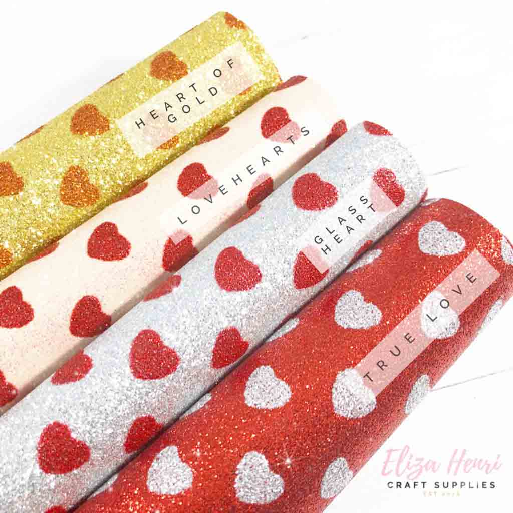 Love Hearts Fine Glitter Fabrics