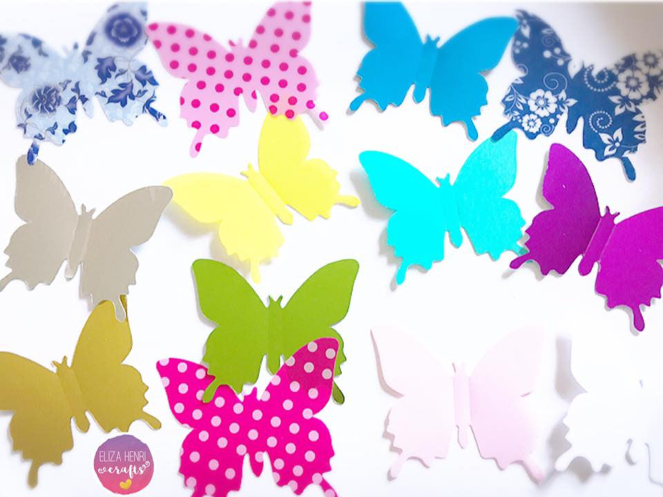 NEW Mirror & Pattern Butterfly Wing Embellishments - Eliza Henri Craft Supply