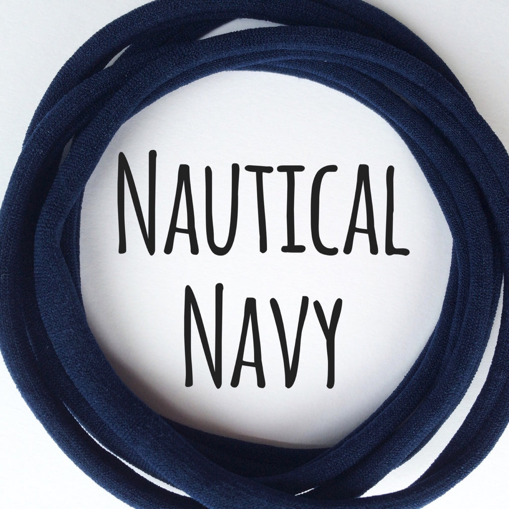 Skinny Nylon Headbands- Dainties- Nautical Navy - Eliza Henri Craft Supply
