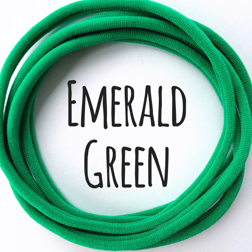 Skinny Nylon Headbands- Dainties- Emerald Green - Eliza Henri Craft Supply