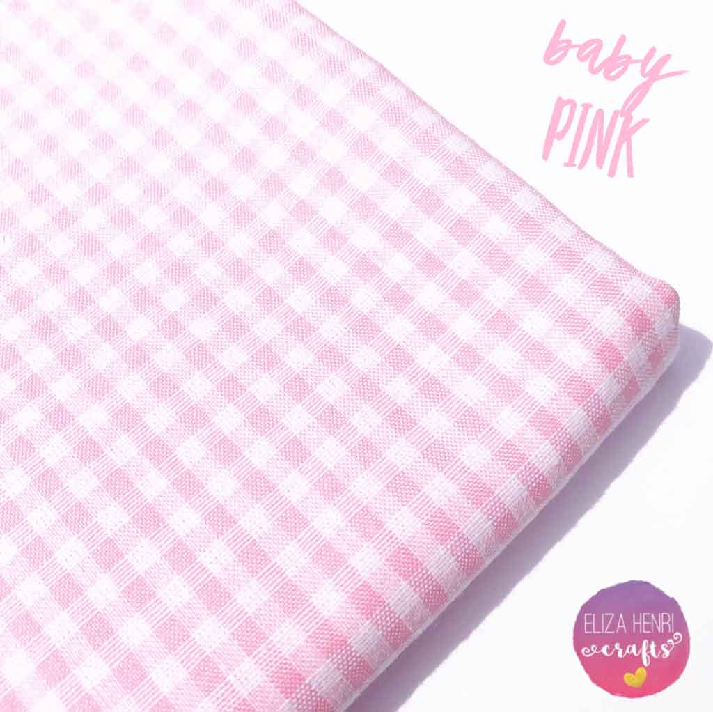 baby pink gingham fabric felt