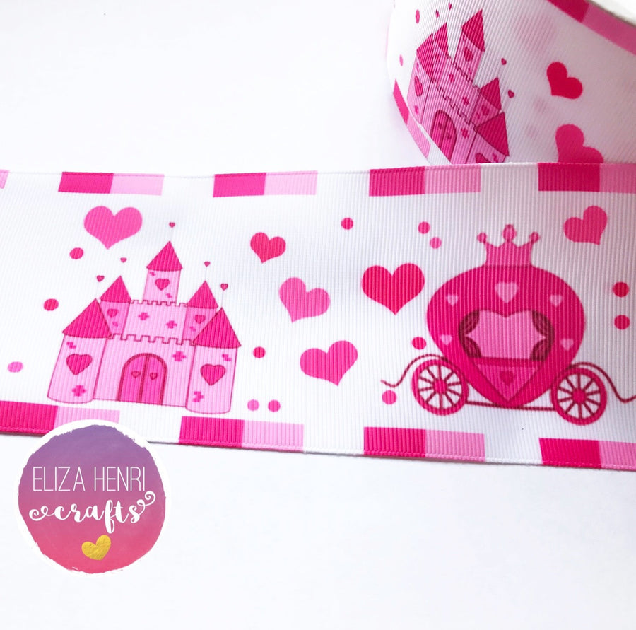 Princess Castles & Carriages Grosgrain Ribbon 2'' or 3'' - Eliza Henri Craft Supply