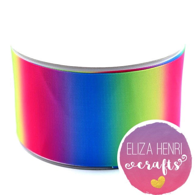 Rainbow Ombre Grosgrain Ribbon 2'' or 3'' - Eliza Henri Craft Supply