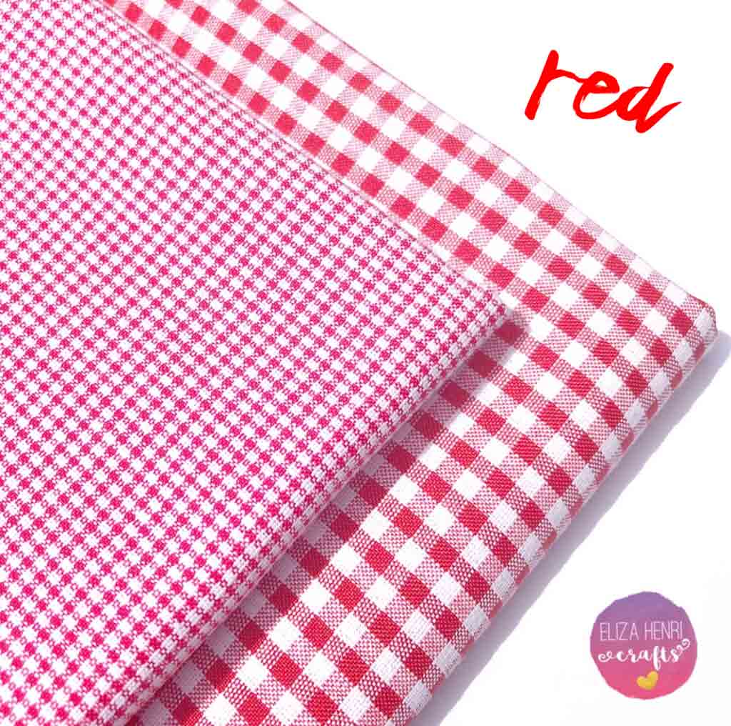 red gingham fabric felt