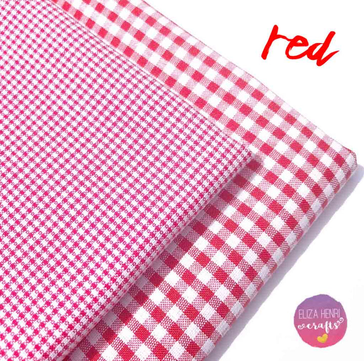 red gingham fabric felt