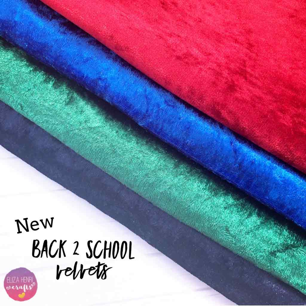 School colour crushed velvet fabric felt