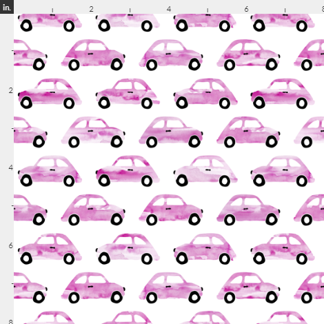 Watercolour Girly Cars Artisan Fabric Felt - Eliza Henri Craft Supply